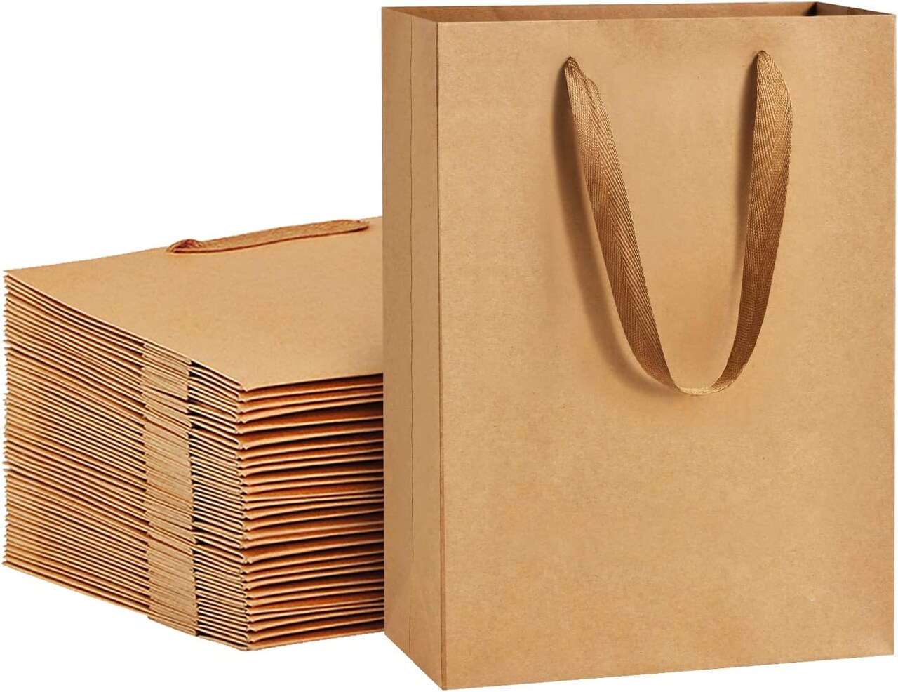 Paper Bags 8x4x11 25Pcs Gift Bags Heavy Duty Kraft Brown Gift Paper Bags with Handles Wedding Party Favor Gift Bags Shopping Bags Retail Merchandise Bags Paper Sacks